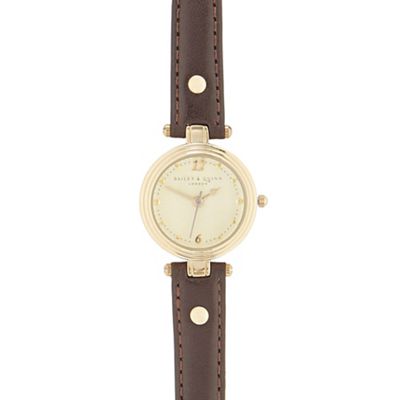 Ladies brown leather analogue watch